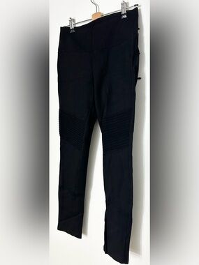 Parasuco Black Moto-Style Slim Leggings